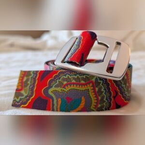 Colorful Paisley Men's Belt. Cut To size As Needed.